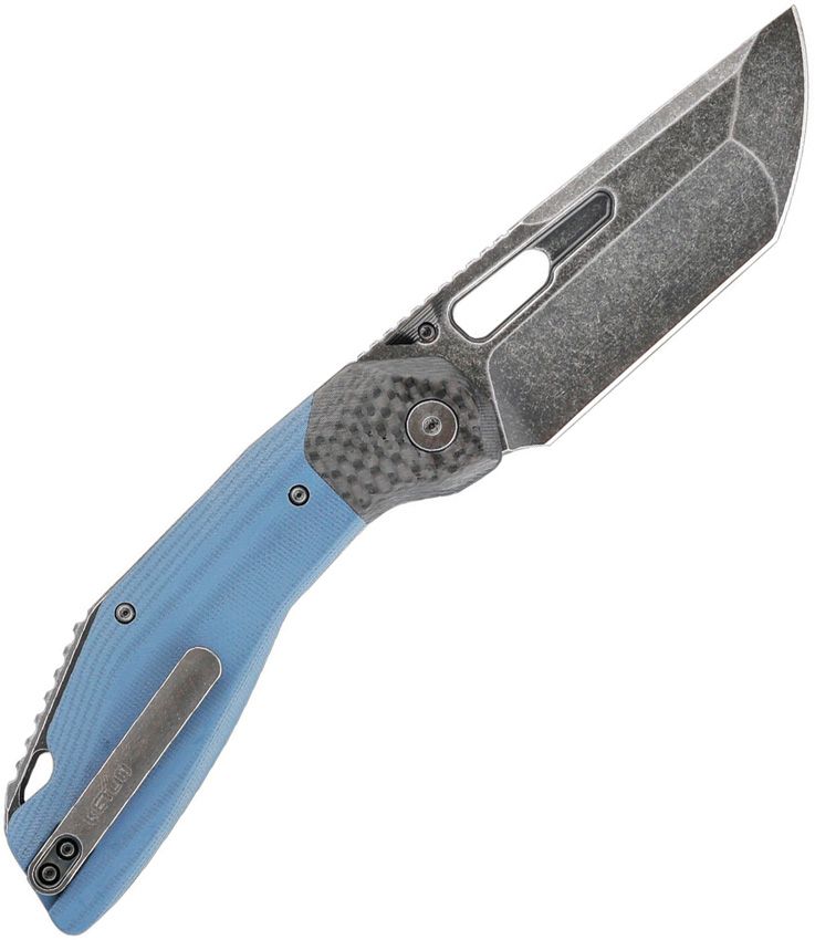 KETUO MINI YAKUZA LINER LOCK KETM062 – SATIN 154CM TANTO BLADE – BLUE G10 HANDLE – MADE IN CHINA - S&R Knives Inc.