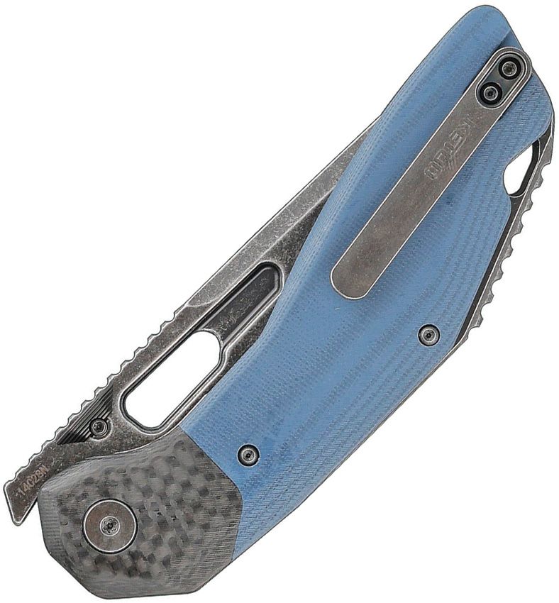 KETUO MINI YAKUZA LINER LOCK KETM062 – SATIN 154CM TANTO BLADE – BLUE G10 HANDLE – MADE IN CHINA - S&R Knives Inc.