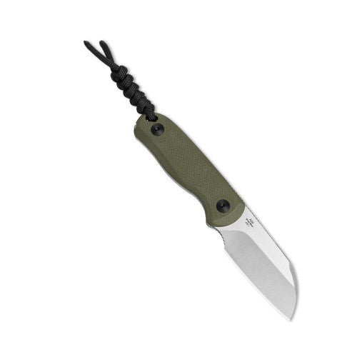 KIZER DROP BEAR FIXED BLADE 1093A1 – SATIN AEB‑L SHEEPSFOOT – OLIVE G10 – DESIGNED BY AZO – MADE IN CHINA