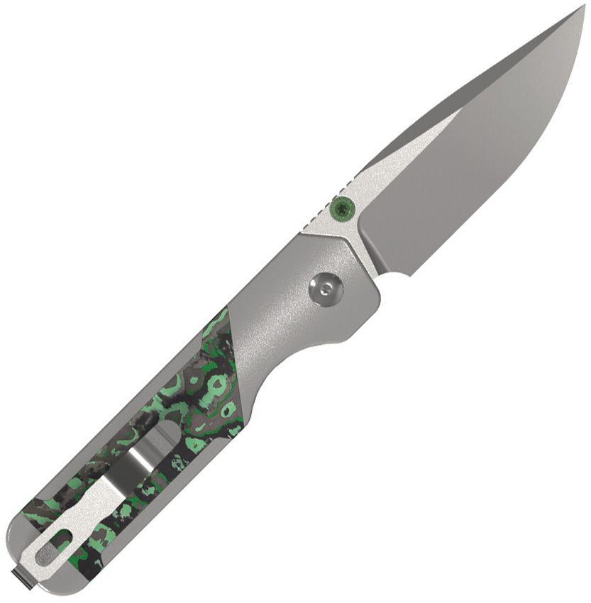 KIZER MILITAW KWIKSWAP BUTTON LINER LOCK KI3634.31BDA2 – SATIN BOHLER M390 – GRAY ALUMINUM & JUNGLE WEAR FATCARBON – MADE IN CHINA