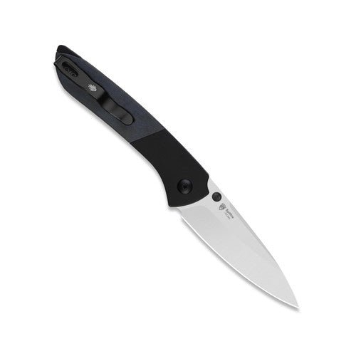 KIZER SPITFIRE V3690A2 – SATIN 14C28N DROP POINT BLADE – ALUMINUM BLUE CANYON RICHLITE HANDLE – MADE IN CHINA