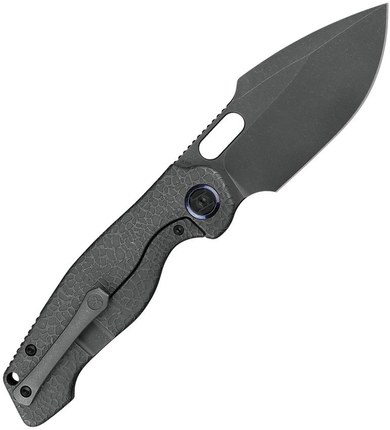 KUNWU KUNK712T1S GRINGO – S390 STONEWASH BLADE – HONEYDEW TEXTURE TITANIUM HANDLE – FRAMELOCK – MADE IN CHINA