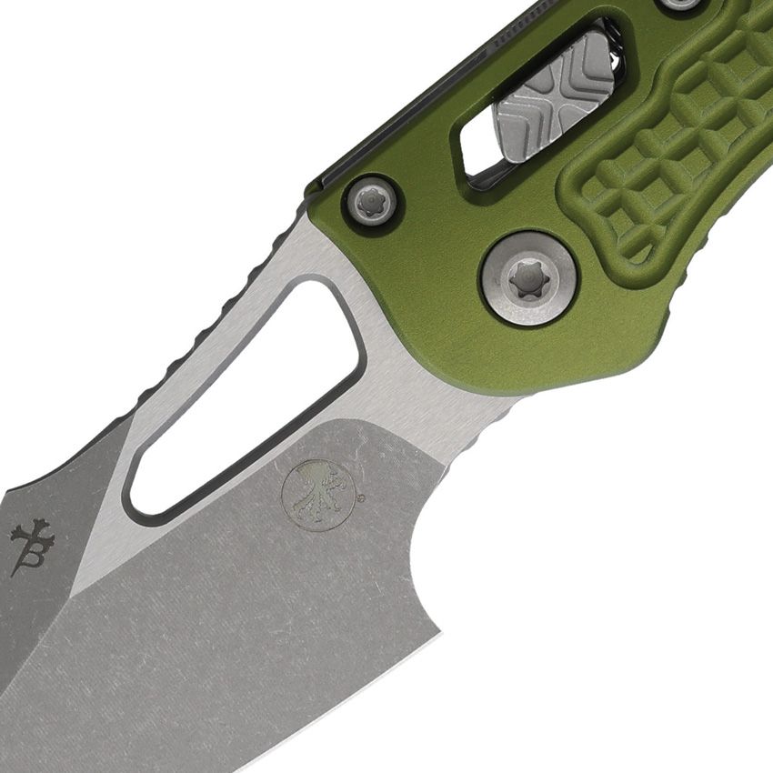 MICROTECH MCT169MRL10APFR M-STITCH MINI STITCH M390MK STEEL OD GREEN FRAG HANDLE FOLDING KNIFE. - SRK KNIVES AND SPORTS INC