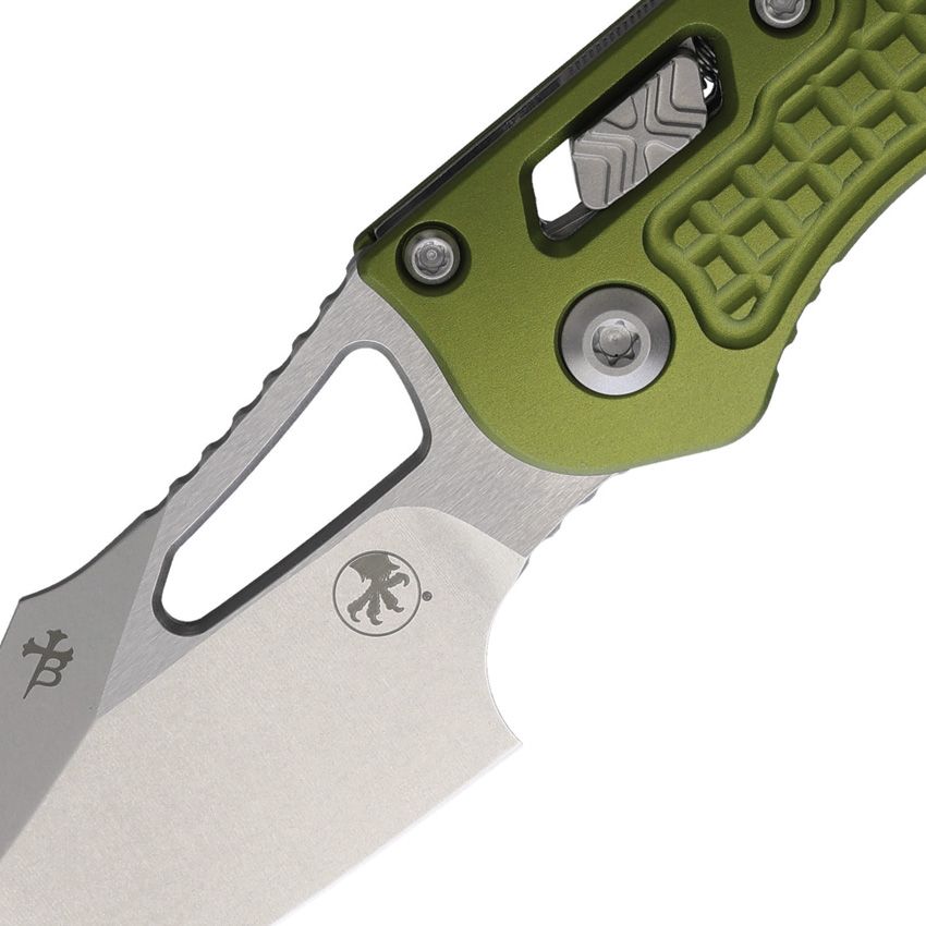 MICROTECH MCT169MRL10FROD M-STITCH MINI STITCH M390MK STEEL OD GREEN FRAG HANDLE FOLDING KNIFE. - SRK KNIVES AND SPORTS INC