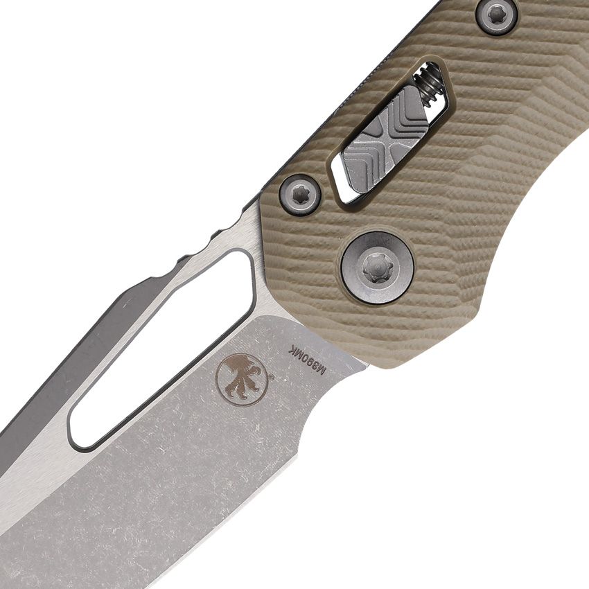 MICROTECH MSI RAM-LOK MCT16699 – APOCALYPTIC M390MK SHEEPSFOOT BLADE – FLUTED TAN G10 HANDLE – MADE IN USA