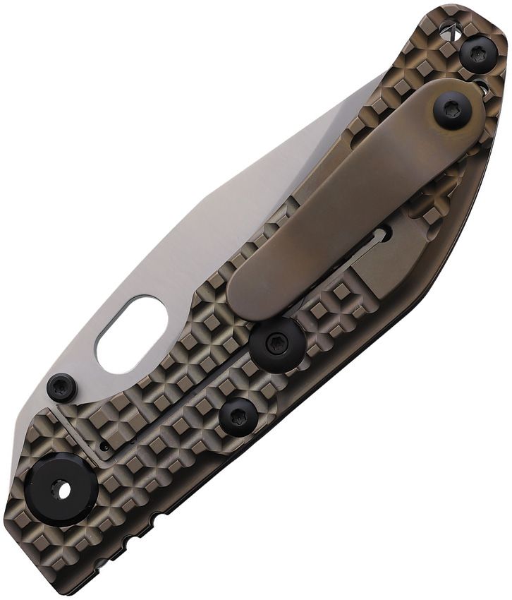 NORTH MOUNTAIN BLADE BBNM FRAMELOCK GRID NMB2521BZG – SLD‑MAGIC BOWIE BLADE – CHAMPAGNE SCULPTED TITANIUM HANDLE – MADE IN CHINA