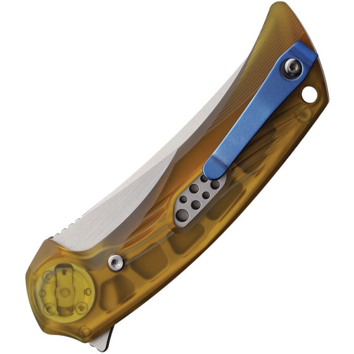 REATE PL-7 REA194 PIVOT LOCK — STONEWASH/SATIN NITRO-V CURVED BLADE, ULTEM HANDLE, MADE IN CHINA