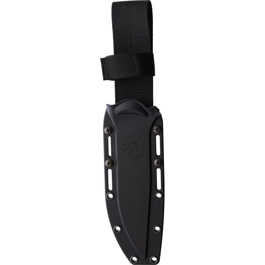 SPARTAN BLADES SBSL006BK  HARSEY FIGHTER 1095 CROVAN STEEL BLACK NYLON HANDLE FIXED BLADE KNIFE W/SHEATH.