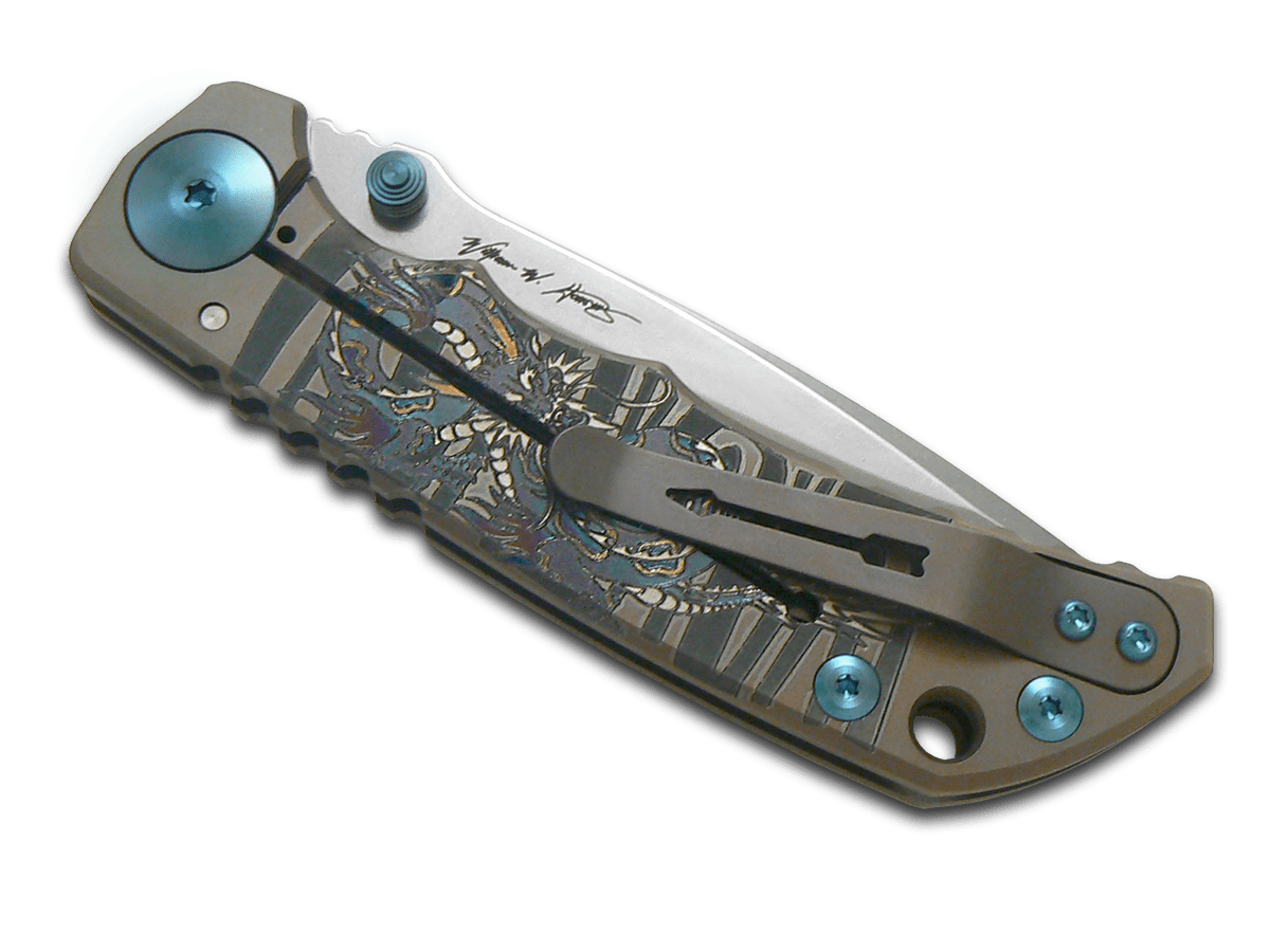 SPARTAN BLADES SF5DRAGON SHF TI HANDLE SPECIAL EDITION CPM-MAGNACUT SPARTAN HARSEY GRAGON FOLDING KNIFE. - S&R Knives Inc.