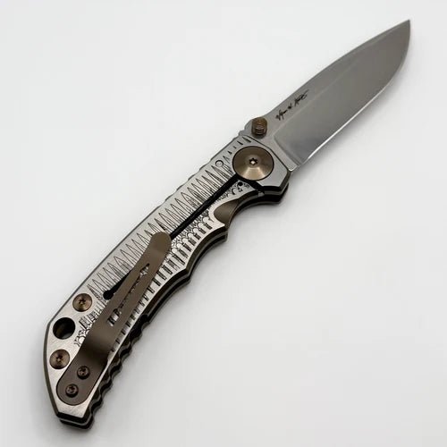 SPARTAN BLADES SF5MARCHING SHF TI HANDLE SPECIAL EDITION CPM-MAGNACUT SPARTAN HARSEY MARCHING SPARTAN FOLDING KNIFE. - S&R Knives Inc.