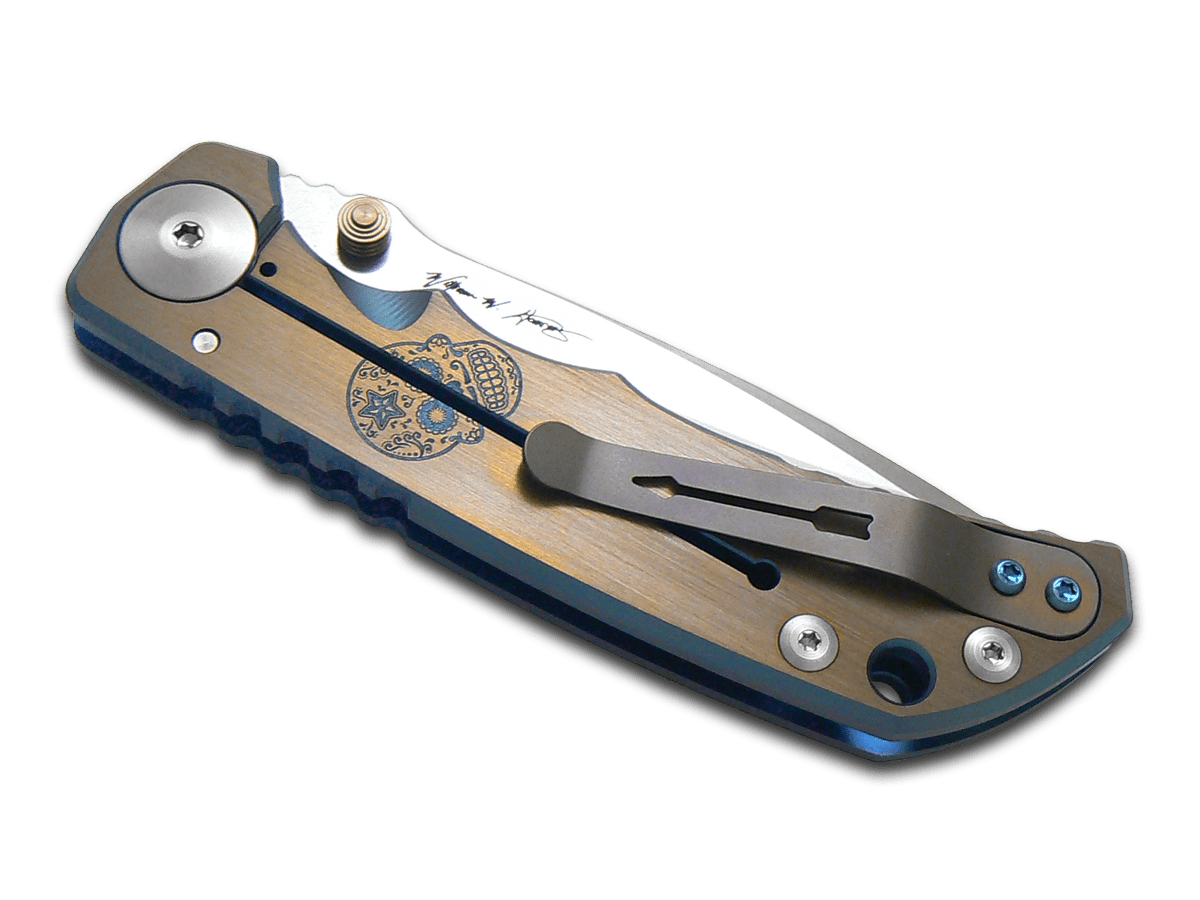 SPARTAN BLADES SF5SUGARSKULLS SHF TI HANDLE SPECIAL EDITION CPM-MAGNACUT SPARTAN HARSEY SUGAR SKULLS FOLDING KNIFE.