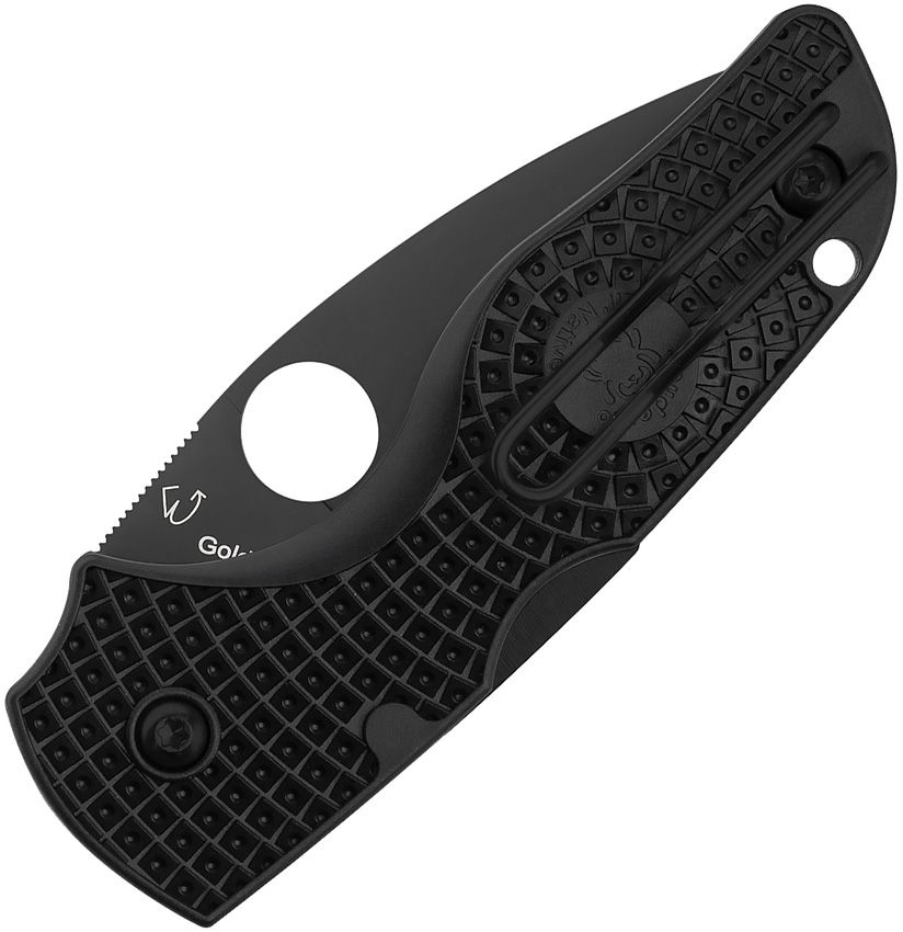 SPYDERCO LIL’ NATIVE LIGHTWEIGHT C230PBBK LOCKBACK – BLACK CTS-BD1N LEAF-SHAPED BLADE – BLACK FRN HANDLE – MADE IN USA