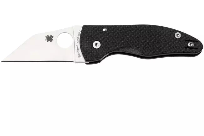 SPYDERCO MICROJIMBO C264CFP COMPRESSION LOCK – SATIN CPM-S90V WHARNCLIFFE BLADE – CARBON FIBER HANDLE – MADE IN USA (SPRINT RUN)