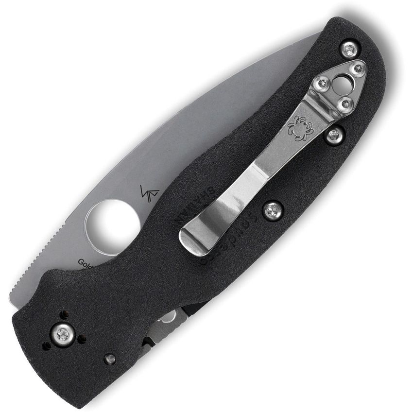 SPYDERCO SHAMAN LIGHTWEIGHT C229PBK COMPRESSION LOCK – STONEWASH CTS-BD1N SPEAR POINT BLADE – BLACK FRN HANDLE – MADE IN USA