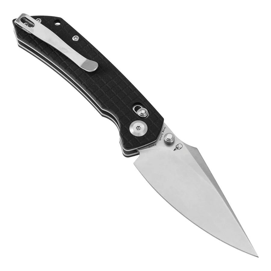 TENABLE FENRIR T1034V7 – STONEWASHED NITRO-V HARPOON BLADE – BLACK FRAG PATTERN G10 HANDLE – CROSSBAR LOCK – MADE IN CHINA