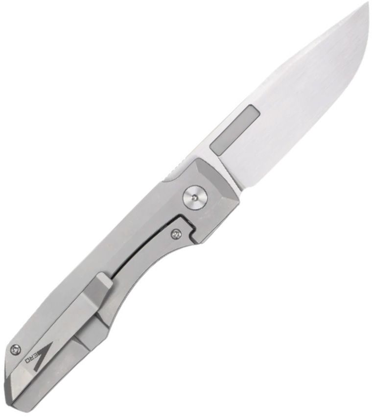 VERO ENGINEERING IMPULSE THIN FRAMELOCK FLIPPER – HAND‑SATIN M390 DROP POINT BLADE – STONEWASHED TITANIUM HANDLE – VROVITHSS – MADE IN CHINA
