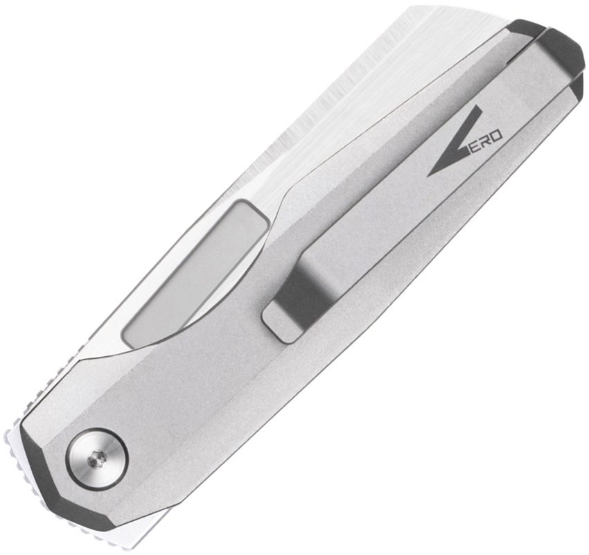 VERO ENGINEERING NEURON FLIPPER – HAND‑SATIN M390 SHEEPSFOOT BLADE – STONEWASHED TITANIUM HANDLE – VRONHSS – MADE IN CHINA