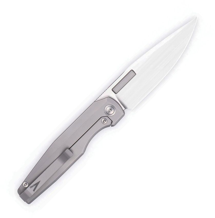 VERO ENGINEERING LUX MINI FRAMELOCK FLIPPER – HAND SATIN M390 BLADE – BEAD BLAST TITANIUM HANDLE – VROLUHST – MADE IN CHINA