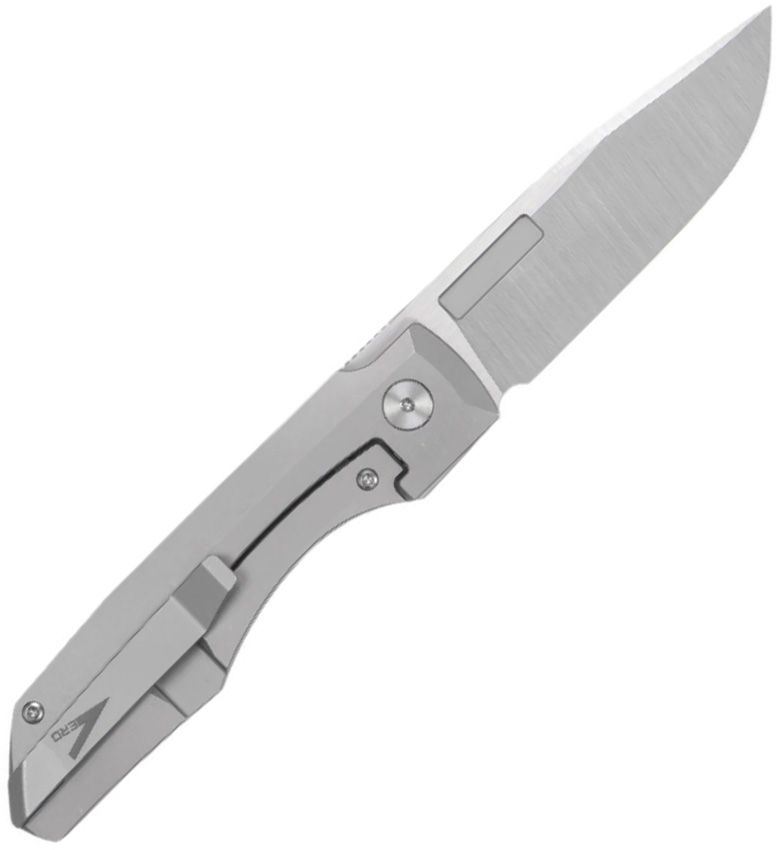 VERO ENGINEERING IMPULSE THIN FRAMELOCK FLIPPER – BELT SATIN M390 DROP POINT BLADE – STONEWASHED TITANIUM HANDLE – VROVITBSS – MADE IN CHINA
