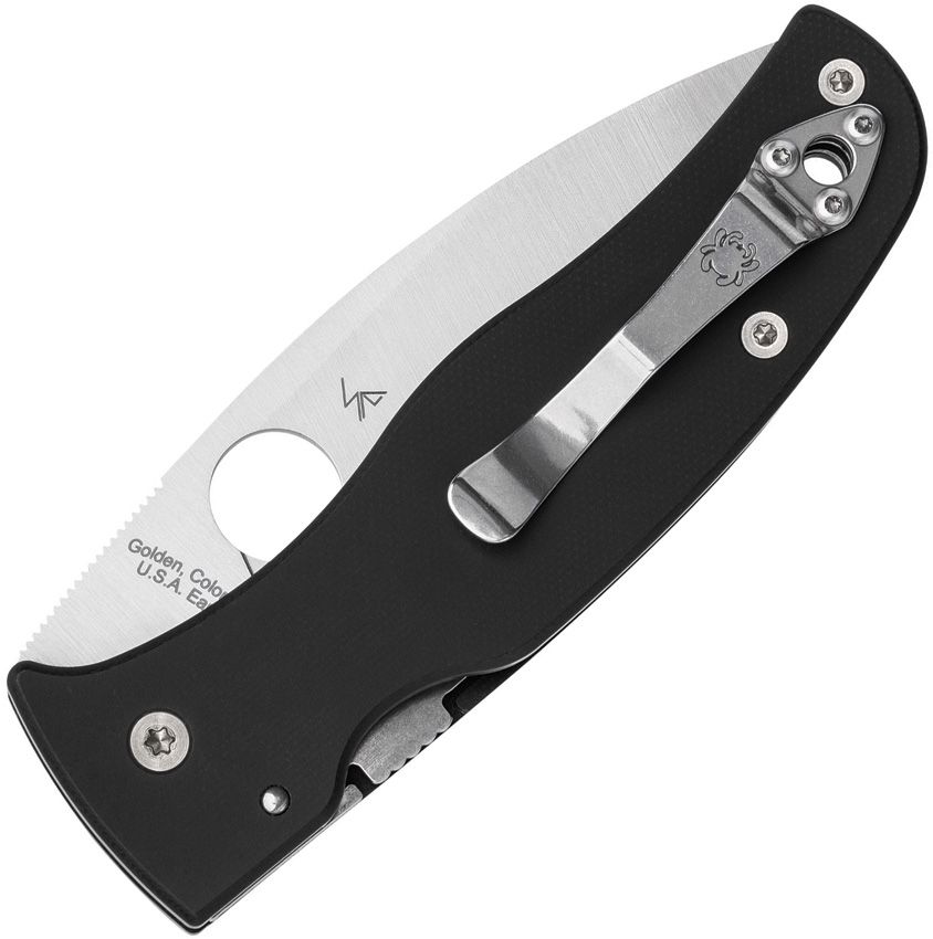 SPYDERCO BODACIOUS C263GS COMPRESSION LOCK – STONEWASH CPM-S30V SERRATED LEAF-SHAPED BLADE – BLACK G10 HANDLE – MADE IN USA
