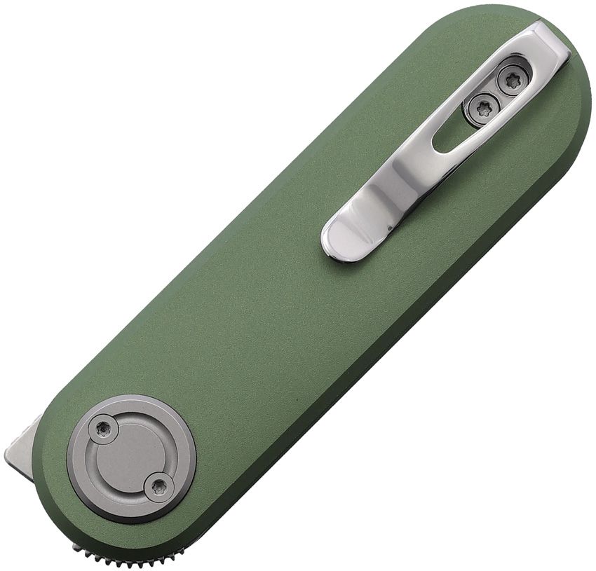 VOSTEED CORGI V VOSA3702 – GREEN ALUMINUM HANDLE, VANCHOR LOCK, 14C28N STEEL FOLDING KNIFE – MADE IN CHINA