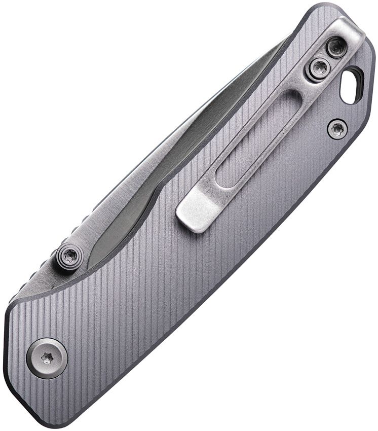 VOSTEED MARTEN A1601 – SATIN 154CM DROP POINT BLADE – GRAY ALUMINUM HANDLE – MADE IN CHINA