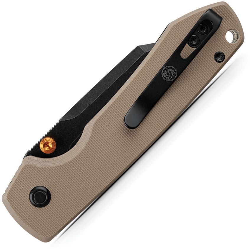 VOSTEED RACCOON A2927 – BLACK STONEWASHED 14C28N BOWIE BLADE – SAND G10 HANDLE – MADE IN CHINA