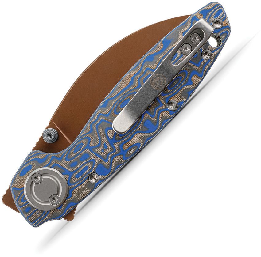 VOSTEED SHILIN CUTTER VSA2811 – COPPER DUNE 154CM KUKRI – BLUE OCEAN MICARTA – VANCHOR LOCK – MADE IN CHINA