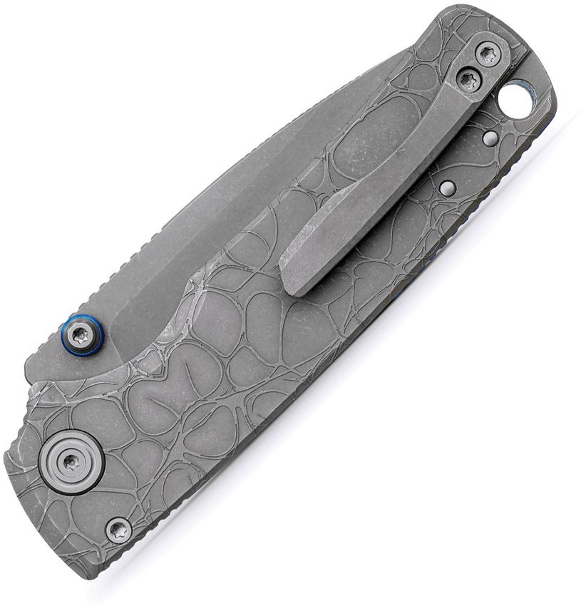 VOSTEED PORCUPINE TISLIM A4805 – ACID WASH S90V DROP POINT BLADE – ACID WASH GRAY MACHINED TITANIUM HANDLE – MADE IN CHINA