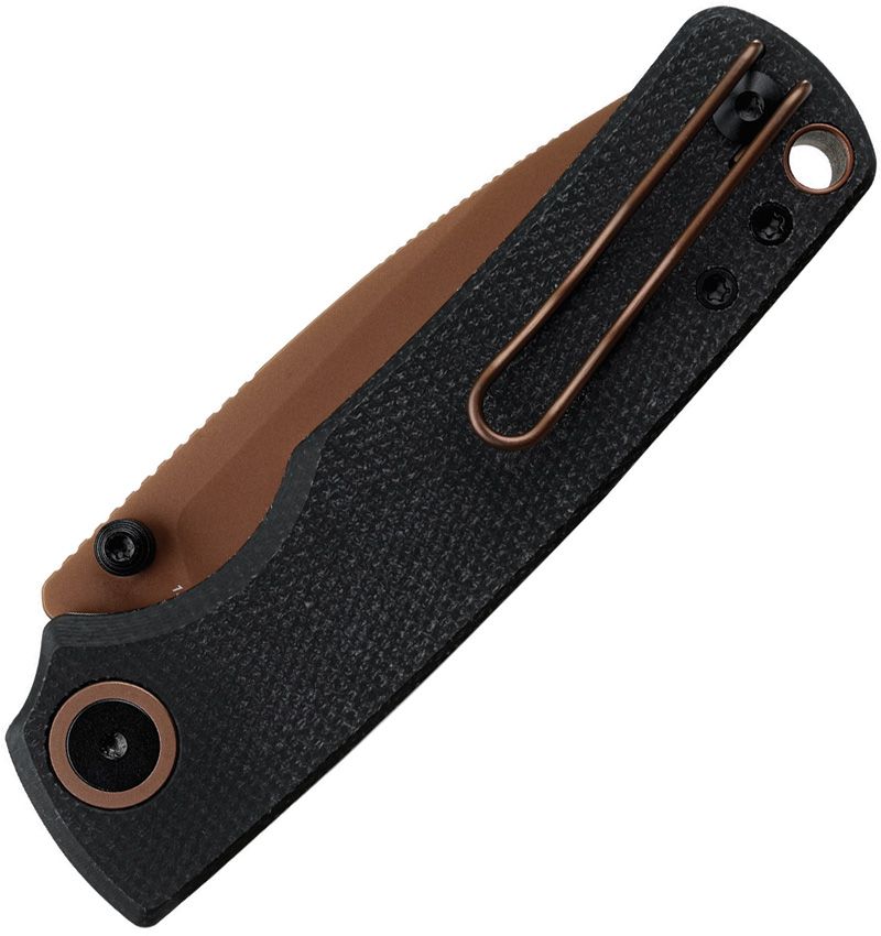 VOSTEED PORCUPINE A2610 – COPPER DUNE 14C28N DROP POINT BLADE – BLACK MICARTA HANDLE – MADE IN CHINA