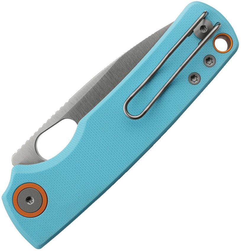 VOSTEED PORCUPINE A2608 – SATIN 14C28N DROP POINT BLADE – SKY BLUE G10 HANDLE – MADE IN CHINA