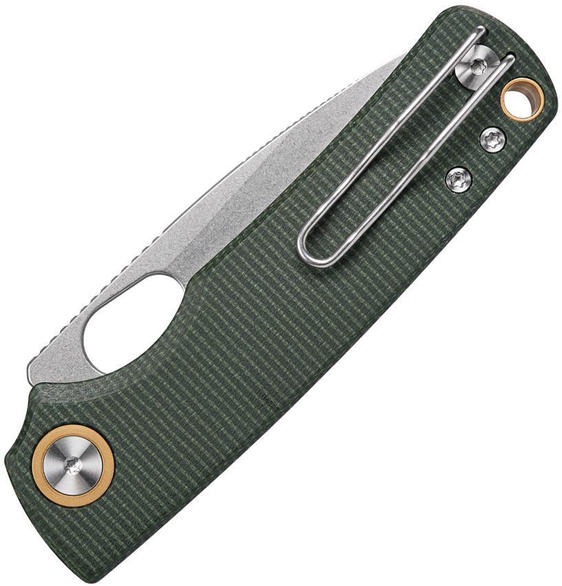 VOSTEED PORCUPINE A2603 – STONEWASHED 14C28N DROP POINT BLADE – GREEN MICARTA HANDLE – MADE IN CHINA