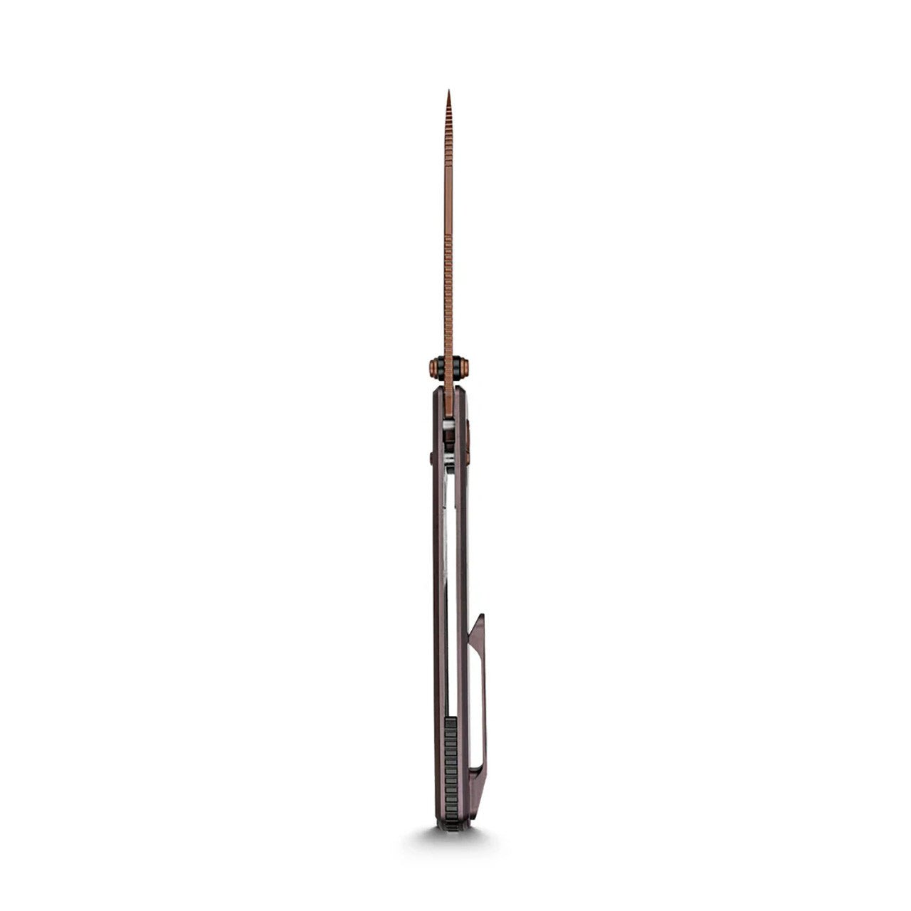 VOSTEED RACCOON TISLIM VOSA4503 – COPPER DUNE 154CM DROP POINT BLADE – REDDISH PURPLE TITANIUM HANDLE – CROSSBAR LOCK – MADE IN CHINA - SRK KNIVES AND SPORTS INC
