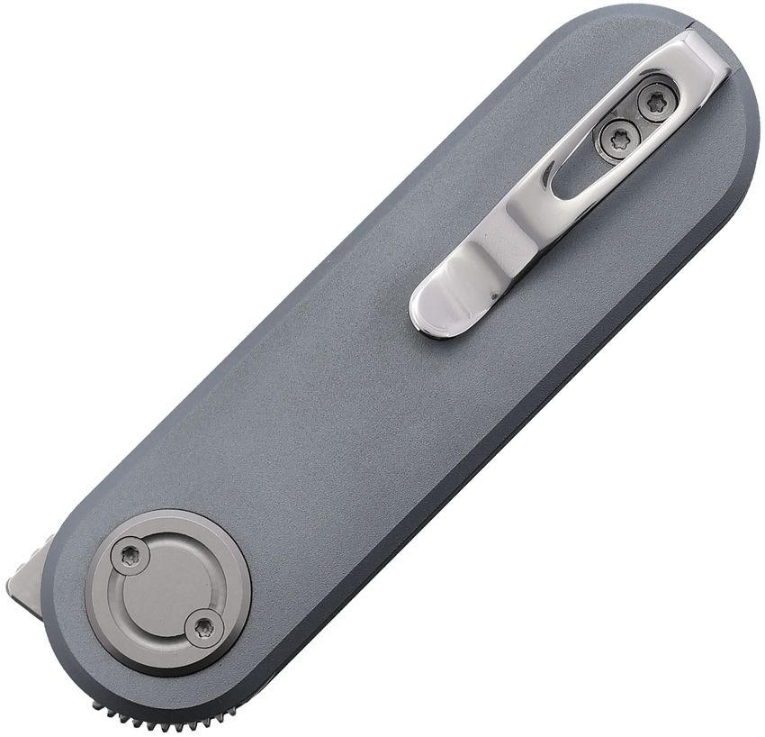 VOSTEED CORGI‑V A3703 – SATIN 14C28N DROP POINT BLADE – GRAY ALUMINUM HANDLE – MADE IN CHINA