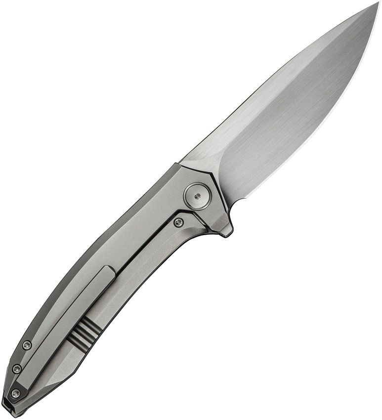 WE KNIFE CO. ACUMINAL FRAME LOCK WE23008-1 – HAND RUBBED SATIN VANAX BLADE – POLISHED BEAD BLAST TITANIUM HANDLE – MADE IN CHINA