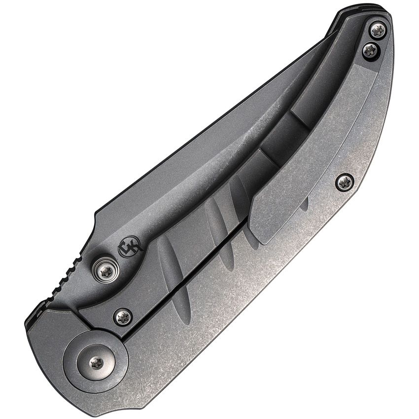 WE KNIFE CO. RIFF-RAFF FRAME LOCK WE22020B-3 – STONEWASH CPM 20CV BLADE – GRAY TITANIUM HANDLE – MADE IN CHINA