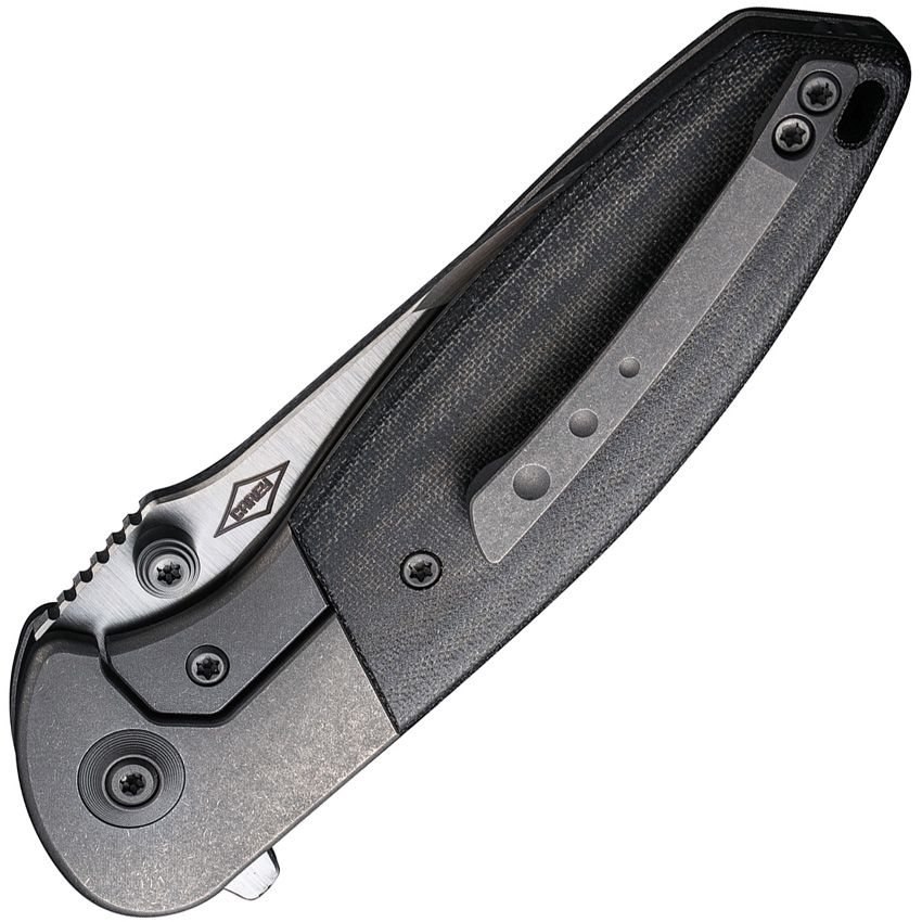 WE KNIFE CO. NITRO MINI FRAME LOCK WE22015-3 – HAND RUBBED SATIN CPM 20CV BLADE – TITANIUM & BLACK LINEN MICARTA HANDLE – MADE IN CHINA