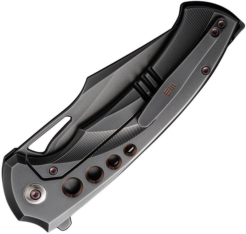 WE KNIVES WE23051-3 SWIFTFIN CPM-20CN GRAY TI HANDLE CLIP PIONT FOLDING KNIFE. - SRK KNIVES AND SPORTS INC