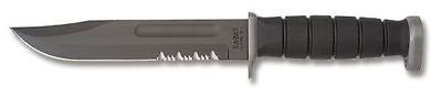 KA‑BAR D2 EXTREME LEATHER – MODEL 1282 – PARTIALLY SERRATED D2 CLIP POINT BLADE – MADE IN USA